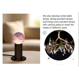 โคมไฟตั้งโต๊ะในร่ม ดีไซน์ทันสมัย เรียบง่าย เป็นมิตรกับสิ่งแวดล้อม ผลิตจากโลหะและคริสตัล แสงสีขาวอบอุ่น 3500K รับประกัน 1 ปี - Product Image 2