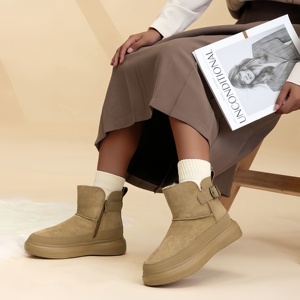 Sản Phẩm Mới Tùy Chỉnh Cao cấp Phụ Nữ Không Trượt Dây Kéo Dày Dưới Không Thấm Nước Mùa Đông Ấm Áp uggss Tuyết Khởi Động Của Phụ Nữ Khởi Động - Product Image 4