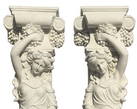 Villa Bâtiment Décoratif Sculpté À La Main En Marbre Blanc Naturel Figure Grecque Statue Sculpté Colonne Pilier