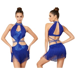 Vestido de Danza Latina con Flecos Brillantes para Mujer, Ropa de Alto Rendimiento para Competencia de Danza Latina - Product Image 2