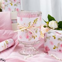 Kertas Kado Bunga Pink 47.23 Sq Ft Kertas Pembungkus Hadiah Bolak-Balik Untuk Ulang Tahun Hari Valentine Hari Ibu Wisuda Kerajinan Tangan