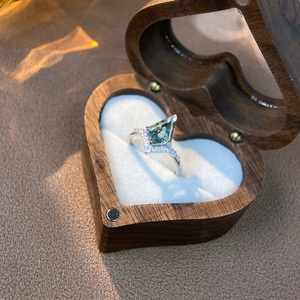 Wholesale 925 Sterling Silver Rhodium Plated Prong Set Natural <strong>Moss</strong> <strong>Agate</strong> Square Cut Fine Jewelry Women's <strong>Rings</strong> - Product Image 5