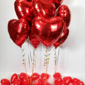 بالونات قلب حمراء من رقائق الهيليوم مقاس 18 بوصة، بالونات مخصصة لعيد الحب والذكرى السنوية # ديكورات حفلات الزفاف ليوم 39 - Product Image 2