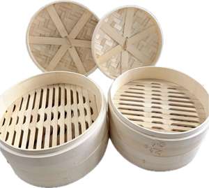 Cesto di bambù a vapore in bambù fatto a mano cesto di vapore in bambù da cucina a <span class=keywords><strong>2</strong></span> strati all'ingrosso cinese 18cm- 30cm più profondo - Product Image 2