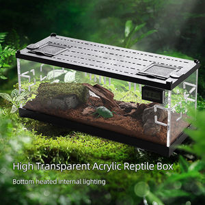 Relaxlines Escalade <span class=keywords><strong>Pet</strong></span> Boîte D'alimentation Acrylique Terrarium pour Reptile Quadrate <span class=keywords><strong>Pet</strong></span> <span class=keywords><strong>Cage</strong></span> avec Lumière - Product Image 2