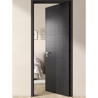 Porte en bois MDF personnalisée de haute qualité, finition noire, imperméable, pour intérieur, chambre, cuisine