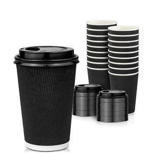 Eco-Friendly Customized Ripple 8/<b>12</b>/16oz Corrugated Board Disposable Paper Cup Recycled Materials for Eco-conscious Consumers - Product Image 5