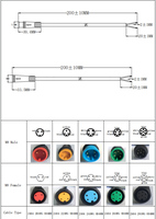 Câble étanche M8 6 broches IP44 mâle-femelle en PVC cuivre, fil d'alimentation 15CM 24AWG pour écran LED de vélo électrique et système de freinage électrique