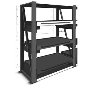 Fami System Ar Rear Wall Shelf 1050x2510 Mm Dark Grey Ral7000 <b>For</b> <b>Storage</b> - Product Image 3