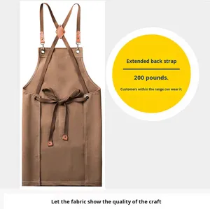 Tablier de travail en toile de coton imperméable et résistant à l'huile pour café, cuisine, jardinage domestique, denim, vente en gros transfrontalière - Product Image 2