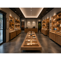 Humidor en bois avec grande porte vitrée, design personnalisé, pour cigares, vente en gros