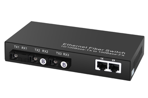 Convertisseur de média Ethernet 10/100Mbps 3 fibres 2 RJ45 Ports SC commutateur émetteur-récepteur Fiber monomode - Product Image 4