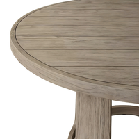Table de salle à manger ronde en teck massif, design contemporain pour jardin, patio, balcon, cour, restaurant, hôtel, sur mesure