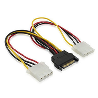 SUPERLINK/OEM SATA 15P Molex 4-Pin IDE Kabel Daya Dual 1 2 Splitter 15CM Konduktor CCA Jaket PVC Internal untuk Chassis Komputer