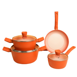 Maifan Stone Cookware <b>Set</b> 4 Piece Non Stick Frying Pan Soup <b>Pot</b> With Lid Oven Safe Kitchen Cooking <b>Set</b> - Product Image 2