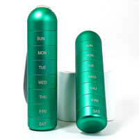 Boîte de rangement pour pilules en métal incluse avec capsules à prix compétitif étanche personnalisée 7 jours petite boîte à pilules ronde portable