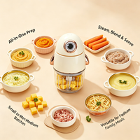 Schattig design mini elektrische knoflookhakker met snoer, voedselverwerker, plastic bakje, babyvoedselmaker, huishoudelijke hak- en mengmachine