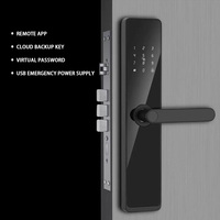 Cerradura Inteligente 6 en 1 con Manija Flotante y Diseño Anti-Arrancamiento, Desbloqueo por Huella Dactilar/Contraseña/Tarjeta/Llave/Aplicación para Hogar/Hotel/Apartamento