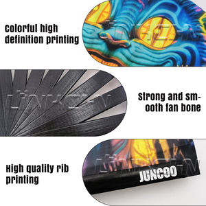 Ventilateur Neon Rave double face personnalisé avec support Artisanat en bambou pour fanatiques - Product Image 5