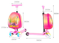 Conception personnalisée 3D Chariot Enfants Voyage Enfants Scooter Valise Chariot Aéroport Bagages avec Scooter