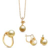 Ensemble de perles personnalisées design en or blanc 14K 18K bijoux perles d'eau de mer lavande magasins de bijoux abordables