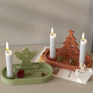 DIY Ovale Rayé Bougie Plateau Colle <span class=keywords><strong>Moule</strong></span> De Noël Plâtre <span class=keywords><strong>Bougeoir</strong></span> Présentoir <span class=keywords><strong>Moule</strong></span> En Silicone - Product Image 4