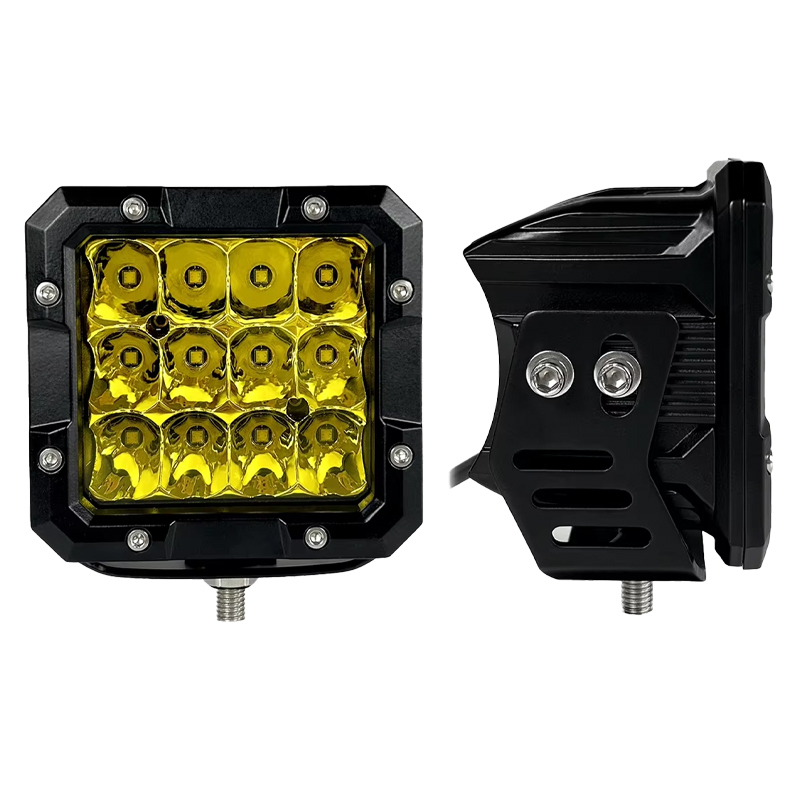 5 Inch 12 LED Work Light Square Driving Pods Spot Beam for Heavy Duty Truck SUV Boat Marine Offroad 4x4 Jeep Fog Light IP68