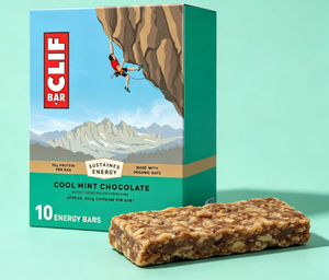 Energy Protein Bars – Cool <b>Mint</b> Chocolate with Caffeine – Made with Organic Oats – Energy Bars – Non-GMO – (10 Pack) - Product Image 2