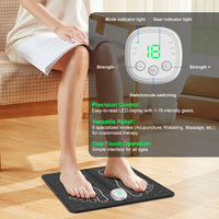 Tapis de massage des pieds EMS portable, pliable, électrique, avec 6 modes de massage et 19 niveaux pour la relaxation des muscles des jambes