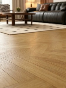 Dalles intérieures préformées aspect bois chevron 600x1200mm, aspect planche gaufrée mate, antidérapantes et antibactériennes pour hôtels, villas et hôpitaux - Product Image 2