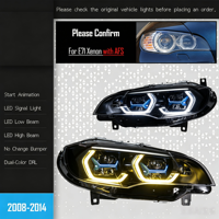 Convient aux lentilles de feux diurnes bicolores LED haut de gamme Golden-eye pour les modèles BMW X6 E71 08-14, pour l'ensemble de phares.