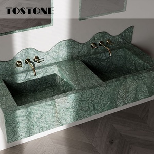 Tostone - <span class=keywords><strong>Mueble</strong></span> <span class=keywords><strong>de</strong></span> <span class=keywords><strong>Baño</strong></span> Colgante <span class=keywords><strong>de</strong></span> Pared <span class=keywords><strong>de</strong></span> Mármol Verde Affai Natural y Duradero <span class=keywords><strong>de</strong></span> Alta Gama <span class=keywords><strong>para</strong></span> Decoración <span class=keywords><strong>de</strong></span> Baños en Hoteles, Apartamentos y Villas - Product Image 3