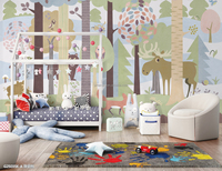 Véritable Enfance Fun Forêt Royaume Dinosaure Monde Mural Enfants Papier Peint