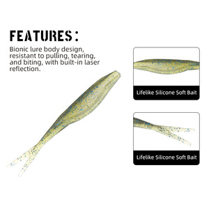 Esca Morbida in PVC per la Pesca al Bass, Confezione da 10 Pezzi, 4.5g 95mm, con Coda a Forcella, 4 Colori Opzionali, per la Pesca al Mandarino - Product Image 5