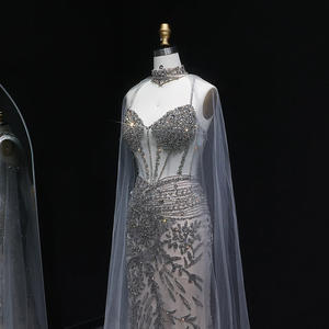 Женское вечернее платье-Русалка с накидкой - Product Image 4