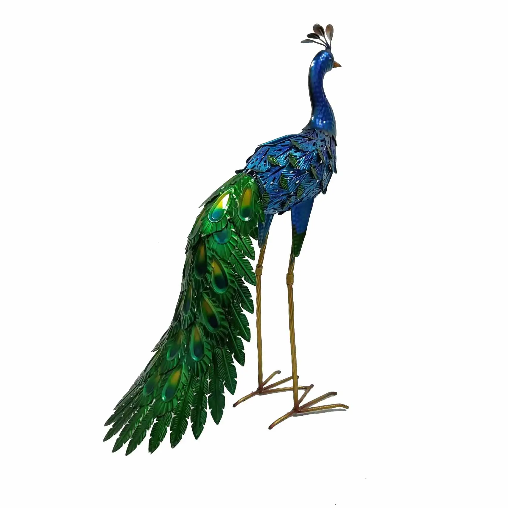 カスタマイズされた屋外メタルガーデン動物装飾装飾品鳥ソーラーライトヤードガーデンステーク彫像装飾