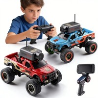 Nouveau produit transfrontalier 6407 1:64 Modèle de jouet Monster Truck électrique miniature télécommandé avec caméra, pour intérieur, Wi-Fi et application