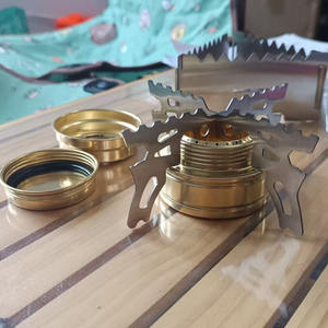 Réchaud à alcool en laiton portable pour le camping en plein air, brûleur à combustible solide pour pique-nique et barbecue - Product Image 4