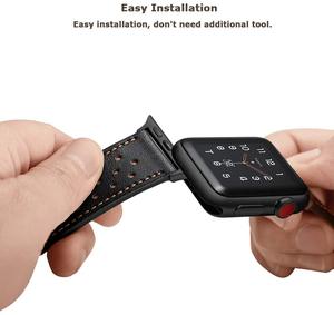 Correa de reloj de cuero para hombre de lujo Vintage para Apple <span class=keywords><strong>iWatch</strong></span> 38mm 40mm 42mm 44mm <span class=keywords><strong>barato</strong></span> y elegante - Product Image 4