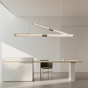 意大利简约高端酒吧餐厅吊灯2025新款创意艺术家使用圆柱形单线条形灯 - Product Image 2