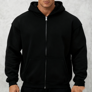 Tùy Chỉnh Người Đàn Ông Của Quá Khổ Dây Kéo Áo Người Đàn Ông Của 100% Bông Phòng Tập Thể Dục Thể Thao Hoodies Nặng Màn Hình In Ấn Hoodies Cho Nam Giới - Product Image 3