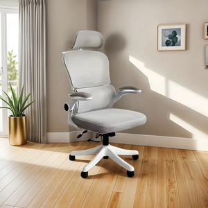 Chaise de <span class=keywords><strong>bureau</strong></span> ergonomique moderne en maille avec siège en tissu maillé, pivotante, réglable en hauteur, dossier haut, mousse PP - Pour usage domestique - Product Image 1