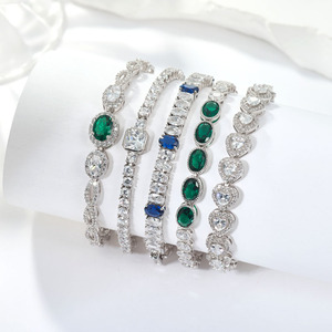 Customized Tennis <b>Bracelet</b> for Women Trendy <b>White</b> Gold Rhodium Plating 3mm 4mm 5mm CZ Zircon Fashionable <b>White</b> Gold - Product Image 5