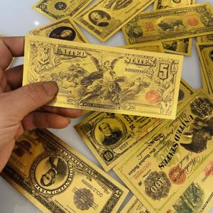 Оптовые высококачественные коллекционные банкноты в виде долларов США (1, 2, 5 долларов) с золотым покрытием, памятные банкноты - Product Image 3