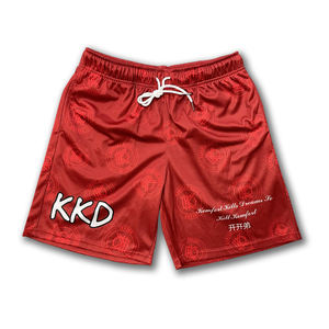 Pantalones cortos de gimnasio de cintura media para hombre de alta calidad, malla transpirable, baloncesto informal, correr, lona Vintage sublimada multicolor personalizada - Product Image 2