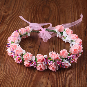 Accesorios florales <span class=keywords><strong>para</strong></span> el <span class=keywords><strong>cabello</strong></span> <span class=keywords><strong>para</strong></span> niña, diademas bohemias con <span class=keywords><strong>flores</strong></span>, guirnalda <span class=keywords><strong>para</strong></span> el pelo <span class=keywords><strong>para</strong></span> fiesta <span class=keywords><strong>de</strong></span> boda - Product Image 4