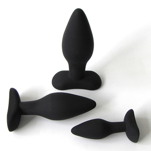 Set de 3 Tapones Anales de Silicona Negra para Masaje, Tamaños Graduados, Juguete Sexual Vibrador - Product Image 5
