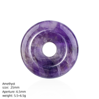Pendentif Donut en Jade Naturel de 25 mm en Gros, Perles Donut en Pierre Précieuse de Jade Circulaire pour Bricolage, Breloques Pendentifs Donut Circulaires pour Collier