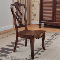 Chaise de salle à manger en bois massif de style américain, possibilité d'ajouter un coussin en cuir, meubles de maison, chaise de salle à manger d'hôtel