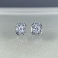 Boucles d'oreilles en argent 925, originales, avec 1 à 12 carats de moissanite de couleur D, taille brillant ovale, poire, émeraude, testées positivement au diamant, bijoux pour femmes